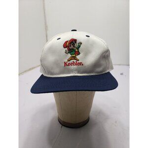 Vintage 90s Keebler Elf Strapback Hat LA Mode USA Made Green Underbill